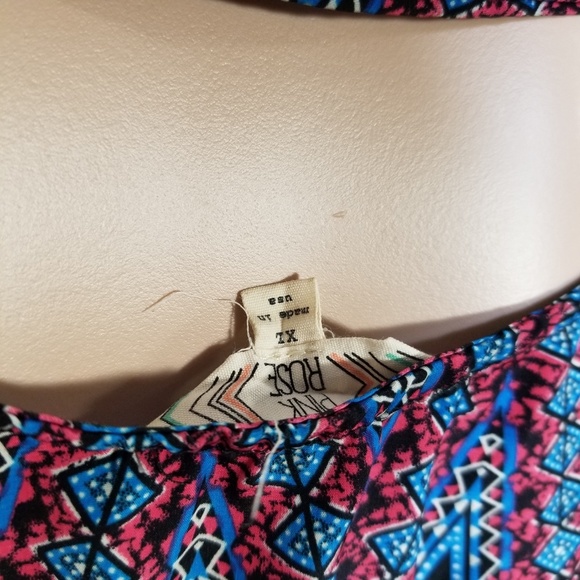 Pink Rose Pink & Blue Tribal Pattern Dress XL - Picture 6 of 6